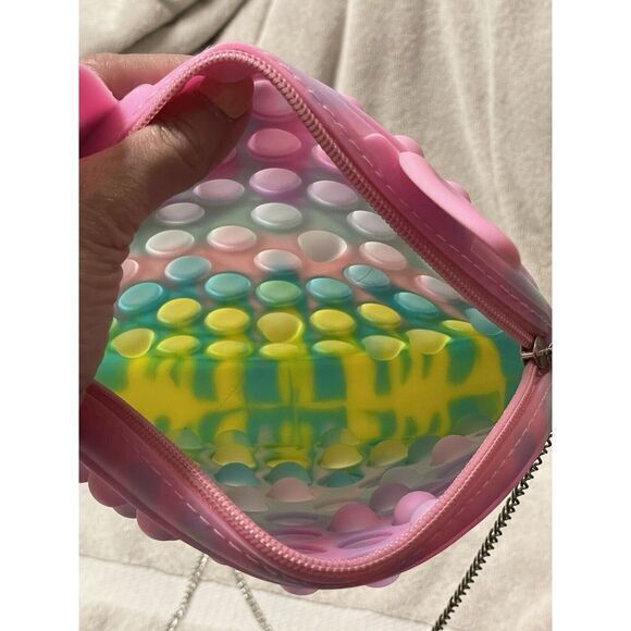 Poppet Crossbody Purse With Rabbit Ears Multicolor Long Metal Strap - Picture 3 of 5